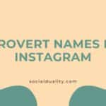 Introvert Names For Instagram